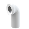 Przyłącze do stojącej miski WC, kolano 90°, DN 110, długość 230 mm, PP, białe