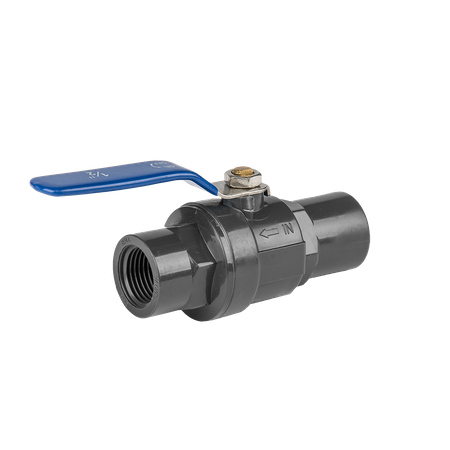 PN10 Zawór kulowy PVC, rączka SS - jednośrubunkowy  / GW3/4" / GW3/4"