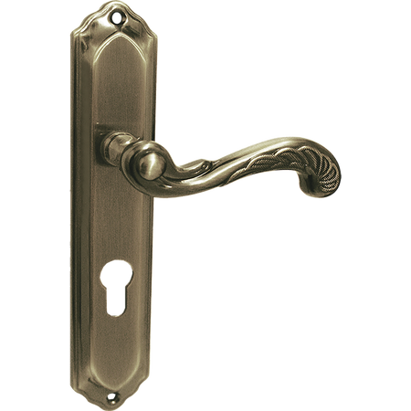 RETRO klamka na szyldzie długim na wkładkę