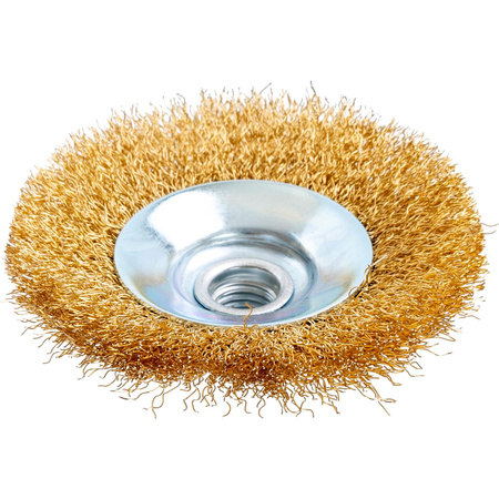 SZCZOTKA DO SZLIF. STOŻKOWA 100 MM MOSIĄDZOWANA