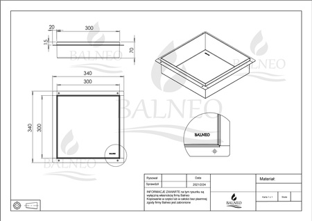 WALL-BOX NO RIM - Półka wnękowa bezramkowa INOX 30x30x7 cm