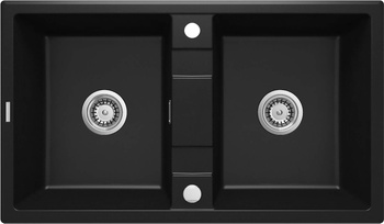 Zlewozmywak granitowy 2-komorowy nero nero ZQE N203