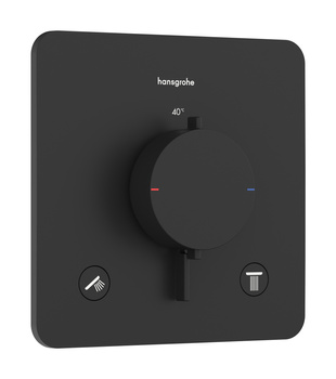 HG Ecostat Comfort Q Bateria termostatyczna do 2 odbiorników, podtynkowa, Czarny Matowy