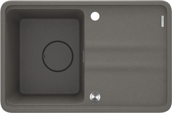 Zlewozmywak granitowy 1-komorowy z ociekaczem antracyt metalik stal ZKM T11A