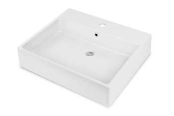 Umywalka ceramiczna nablatowa/ścienna z miejscem na baterię - 60x50 cm biały CDT 6U6S