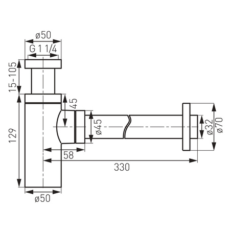 ROTONDO syfon 5/4", złoty