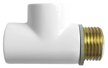 Trójnik do montażu grzałki w grzejniku łazienkowym 1-2" biały