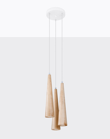 Lampa wisząca SULA 3P naturalne drewno