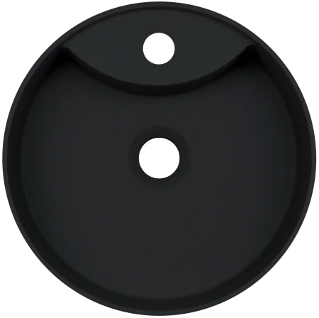 SILIA - Umywalka granitowa nablatowa z miejscem na baterię - nero - CQS_NU4B