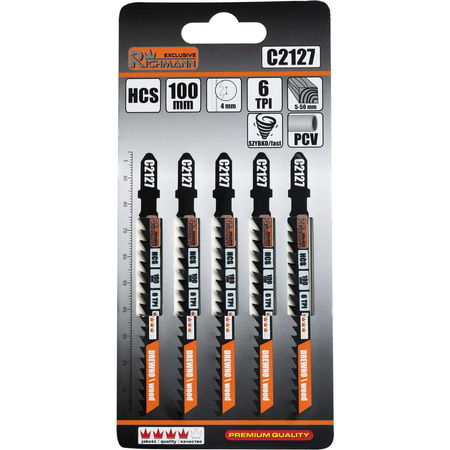 BRZESZCZOT DO WYRZ. DREWNO "T" HCS 100MM,6 TPI,SZYBKIE CIĘCIE (T144D) 5 SZT/OPAK.