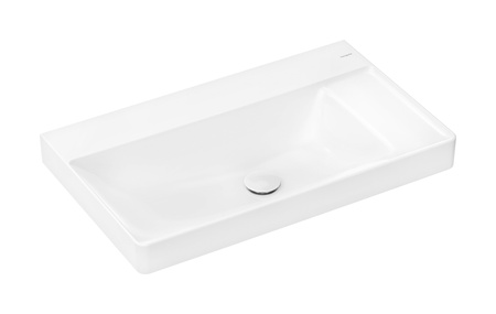HG Xelu Q Umywalka wisząca z półką po prawej stronie 800/480 bez otworu na baterię, bez przelewu, SmartClean, Biały