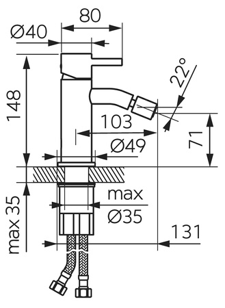 CIRICULUS bateria bidetowa, gun metal