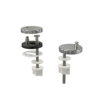 Zawiasy z dolnym montażem, nasadki ze stali nierdzewnej