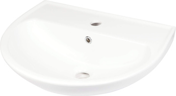 Umywalka ceramiczna ścienna z miejscem na baterię biały CDJ 6U5W