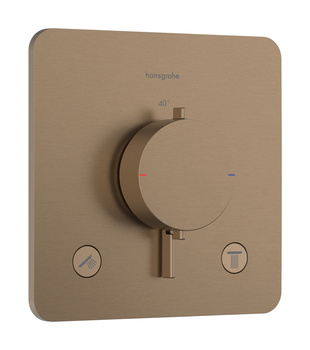 HG Ecostat Comfort Q Bateria termostatyczna do 2 odbiorników, podtynkowa, Brąz Szczotkowany