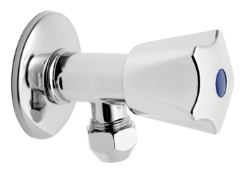 Zawór grzybkowy kątowy 1-2" x 3-8" ze złączką do rury miedzianej fi10mm