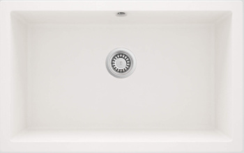 Zlewozmywak granitowy 1-komorowy podwieszany alabaster stal ZQA A10D