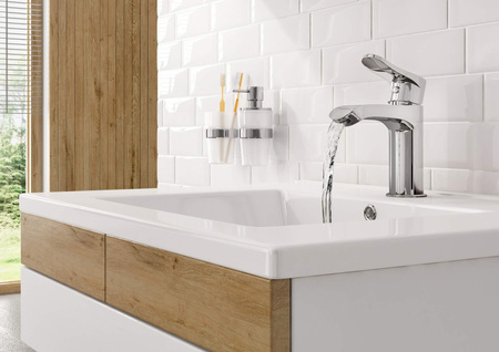 Umywalka ceramiczna wpuszczana z miejscem na baterię - 60 cm biały CDI 6U6M
