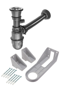 Zestaw baterii łazienkowych - wannowy stała chrom chrom chrom chrom, szary chrom chrom chrom Chaber BGCA010M