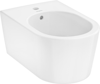 HG EluPura S Bidet wiszący 540 z otworem na baterię, z przelewem, SmartClean, Biały