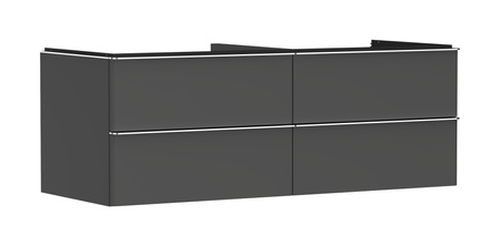 HG Xelu Q Szafka pod umywalkę nablatową z 4 szufladami 1360/550, Szary Diament Matowy, Kolor uchwytów: Chrom