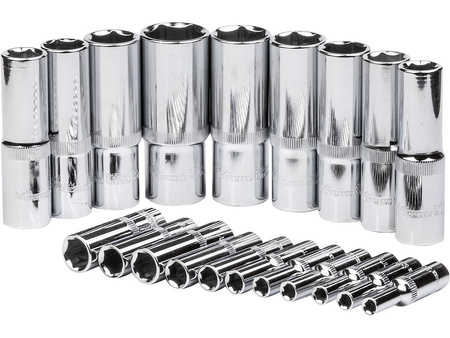 WKŁAD - NASADKI DŁUGIE 1/4', 1/2' 4-24 MM 20 ELEM. (TACKA C1101 W ZESTAWIE)