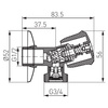 Zawór grzybkowy kątowy z rozetą, z zaworem zwrotnym 1-2"x3-4"