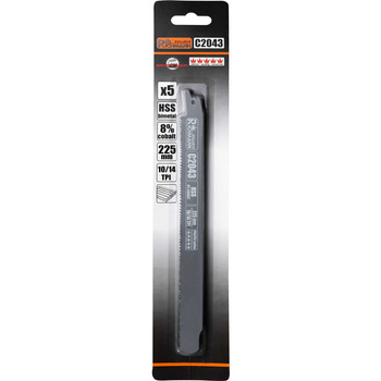 BRZESZCZOT DO PIŁY SZABLASTEJ DO PALET 225MM,HSS-KOBALT,10/14 TPI, 5 SZT/OPAK.