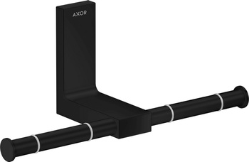 AX Universal Rectangular Uchwyt na papier toaletowy, podwójny, Czarny Matowy
