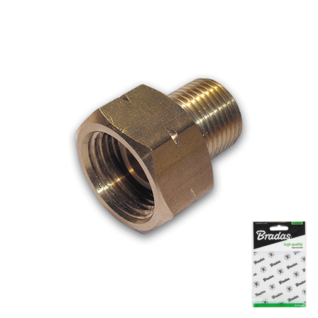 Redukcja dwuczęściowa GW 21,8mm L / GZ 3/8" L MOSIĄDZ