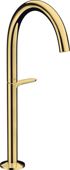 AX One Bateria umywalkowa Select 260 do umywalek nablatowych z kompletem odpływowym Push-Open, Złoty Optyczny Polerowany