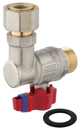 Kurek kulowy kątowy z półśrubunkiem, nakrętno-wkrętny, z motylkiem, 3/4"