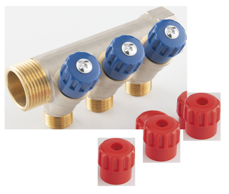 Rozdzielacz sanitarny 3-drogowy 1"x1-2"