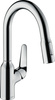 HG Focus M42 Jednouchwytowa bateria kuchenna 180, wyciągana wylewka, 2jet, Chrom