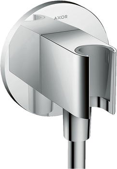 AX ShowerSolutions Przyłącze węża prysznicowego z uchwytem, okrągłe, Chrom