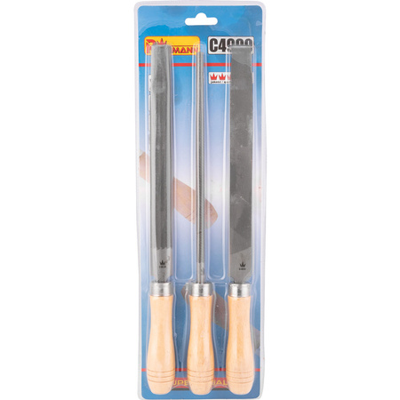 PILNIKI 3 ELEM. DO METALU 200 MM NR 2 Z RĄCZKAMI