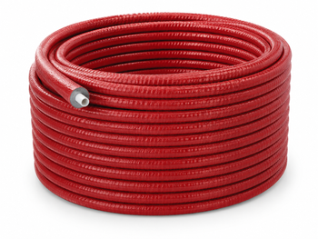 F-COMFORT Rura PERTII/AL./PERTII multilayer32x3mm, w izolacji,czerwona.9mm,klasa ogniowa ELS1d0 -kręgi 25m (1szt=1zwój)