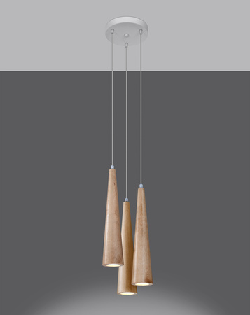 Lampa wisząca SULA 3P naturalne drewno