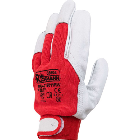 RĘKAWICE SKÓRA KOZIA LICOWA CZERWONE ROZM.  8' (SKA-019011RW)