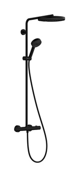 HG Pulsify S Puro Komplet prysznicowy 260 1jet EcoSmart z Ecostat Fine i główką prysznicową 3jet, Czarny Matowy