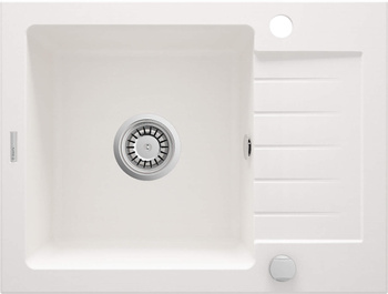 Zlewozmywak granitowy 1-komorowy z ociekaczem alabaster stal ZQZ A11A