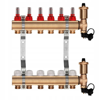 ROZDZIELACZ MOSIĘŻNY DO OGRZEWANIA PODŁOGOWEGO 6 OBWODÓW KPL.