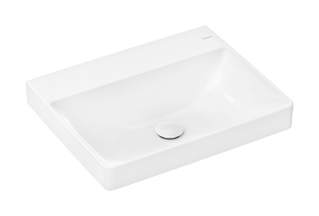 HG Xelu Q Umywalka wpuszczana w blat 600/480, szlifowana bez otworu na baterię, bez przelewu, SmartClean, Biały