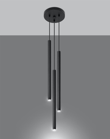 Lampa wisząca PASTELO 3P czarna