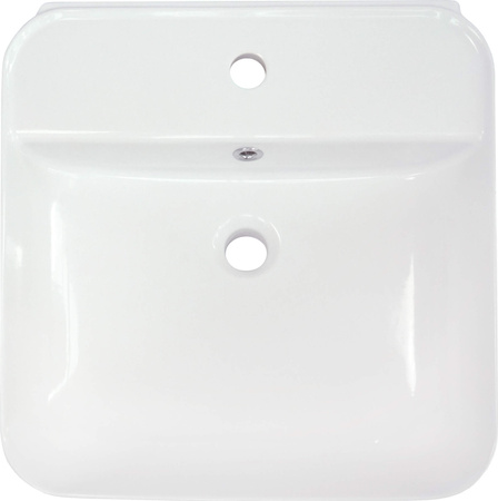 Umywalka ceramiczna nablatowa/ścienna z miejscem na baterię biały CDY 6U5W