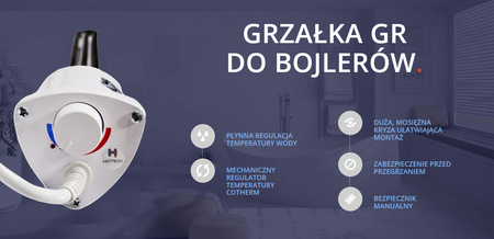 Grzałka GR z regulacją do bojlerów - regulacja temperatury wody 5/4"