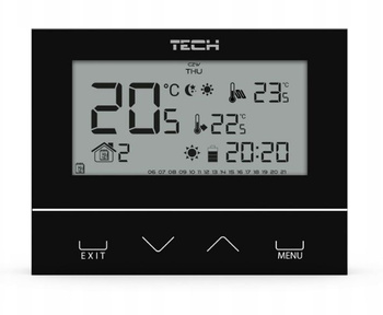 Przewodowy regulator pokojowy dwustanowy(panel przedni ze szkła) ST-293 v3 czarny