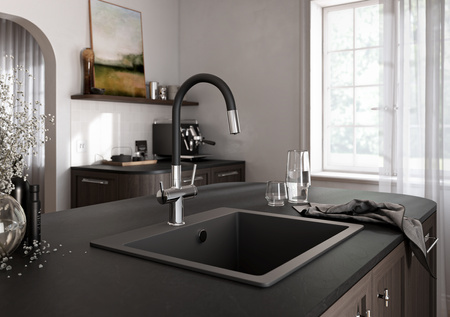 FILTRATA, bateria zlewozmywakowa do wody filtrowanej, elastyczna wylewka, chrom