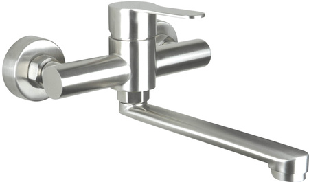 Bateria umywalkowa ścienna obrotowa stal Lupo BLU F50M