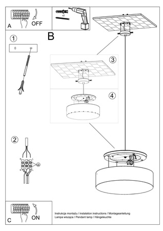 Lampa wisząca ARENA 45 biała
